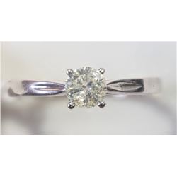 #31-10KT WHITE GOLD DIAMOND SOLITAIRE RING