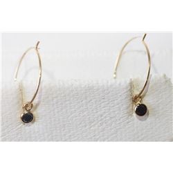 #33-14KT YELLOW GOLD BLACK  DIAMOND EARRING