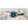 Image 1 : #35-14KT WHITE GOLD BLUE DIAMOND &