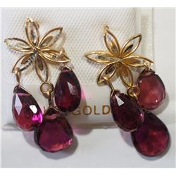 #37-10KT YELLOW GOLD TOURMALINE EARRING