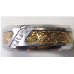 #38-STAINLESS STEEL DIAMOND MEN'S RING