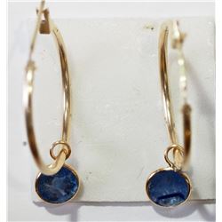 #41-14KT YELLOW GOLD SAPPHIRE EARRING