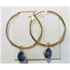 Image 2 : #41-14KT YELLOW GOLD SAPPHIRE EARRING
