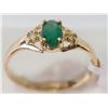 Image 2 : #43-10KT YELLOW GOLD EMERALD & DIAMOND