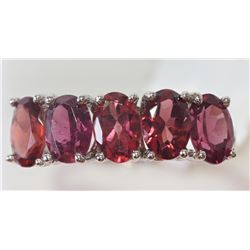 #44-14KT WHITE GOLD GARNET RING