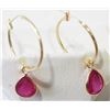 Image 1 : #50-14KT YELLOW GOLD RUBY EARRINGS
