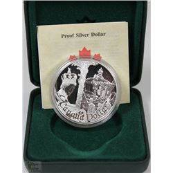 CANADIAN 2002 PROOF SILVER DOLLAR IN CASE