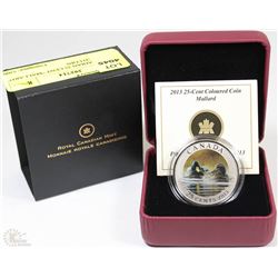 2013 CANADIAN 25 CENT "MALLARD" COLOURED COIN
