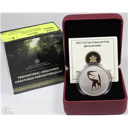 2013 CANADIAN 25 CENT "QUETZALCOATLUS" COLOURED