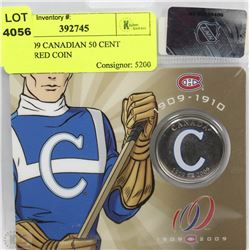 1909-2009 CANADIAN 50 CENT COLOURED COIN