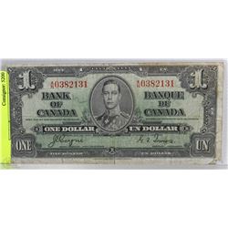 1937 CANADIAN 1 DOLLAR BANK NOTE