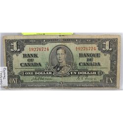 1937 CANADIAN $1.00 BANK NOTE