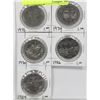 Image 1 : LOT OF 5 CANADIAN DOLLAR COINS YEARS RANGING FROM