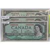 Image 1 : LOT OF THREE 1954 CANADIAN $1.00 BANK NOTES