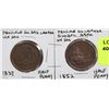 Image 1 : LOT OF 2 QUEBEC 1837 & 1852 HALF PENNY