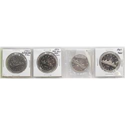 SET OF 4 CANADA $1 COINS - PROOF & BU -
