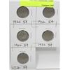 Image 1 : LOT OF FIVE 1922 CANADIAN 5 CENT COINS
