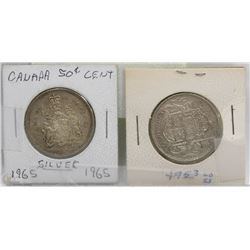 1953 AND 1965 CANADIAN SILVER HALF DOLLARS