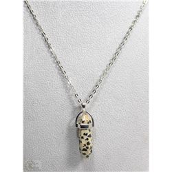 DALMATION JASPER CHAKRA PENDANT WITH 18" CHAIN