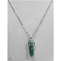 MALACHITE CHAKRA PENDANT WITH 18" CHAIN