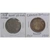 Image 1 : 1918 AND 1957 CANADIAN SILVER HALF DOLLARS