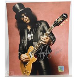 SLASH GUNS AND ROSES SIGNED 8X10 PHOTO WITH COA