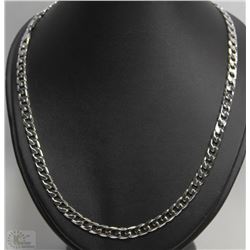 SILVER PLATED 8M WIDTH FLAT SIDEWAYS CHAIN
