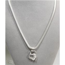 HEART SHAPED SILVER PLATED SNAKE CHAIN NECKLACE