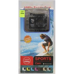 NEW 1080P SPORTS ACTION CAMERA, WATERPROOF TO 30M