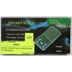 POCKET WEIGHT SCALE MEASURES TO 500GRAMS