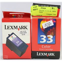 LOT OF 2 LEXMARK 33 COLOR  PRINT  INK CARTRIDGES