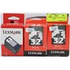Image 1 : LOT OF 3 LEXMARK 32 BLACK  PRINT  INK CARTRIDGES