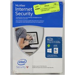 MCAFEE INTERNET SECURITY  1 YEAR SUBSCRIPTION