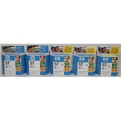5  HP 57 TRI COLOR  INK CARTRIDGES