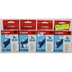 4 CANON BCI-3EC CYAN  COLOR INK CARTRIDGES