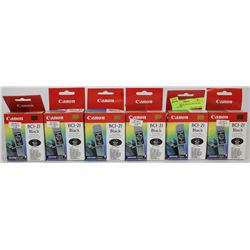 6 CANON BCI-21 BLACK COLOR INK CARTRIDGES