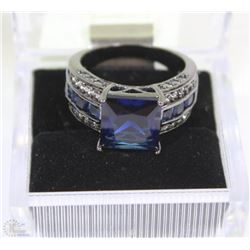 WOMEN BLACK SAPPHIRE 10K BLACK GOLD PLATED