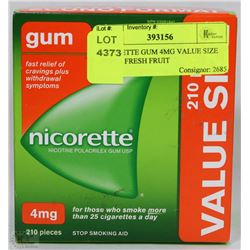 NICORETTE GUM 4MG VALUE SIZE 210PCS FRESH FRUIT