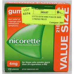 NICORETTE GUM 4MG VALUE SIZE 210PCS FRESH FRUIT
