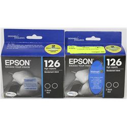 LOT OF 2 EPSON 126 BLACK INK