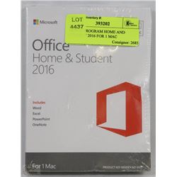 OFFICE PROGRAM HOME AND STUDENT 2016 FOR 1 MAC
