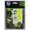 Image 1 : HP 60 +60 INK CARTRIDGES BLACK AND TRI COLOR