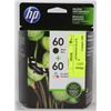 Image 1 : HP 60 +60 INK CARTRIDGES BLACK AND TRI COLOR