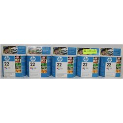 5 HP  22 TRI  COLOR  INK CARTRIDGES