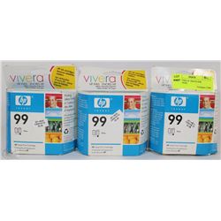 3 HP VIVERA 99  PHOTO INK CARTRIDGES