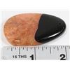 Image 1 : 73) BLACK ORANGE AGATE PENDANT 142CT