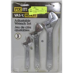 NEW FIX-IT ADJUSTABLE WRENCH SET ,6",8",10" SIZE