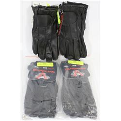 LOT OF 4 PAIRS LEATHER MOTORCYCLE RIDING GLOVES
