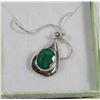 #101-GREEN EMERALD .925 STERLING SILVER PENDANT