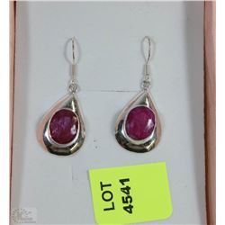 # 96- RED RUBY.925 STERLING SILVER EARRINGS